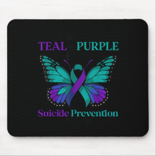 I Wear Teal & Purple Butterfly Suicide Prevent Mouse Mat