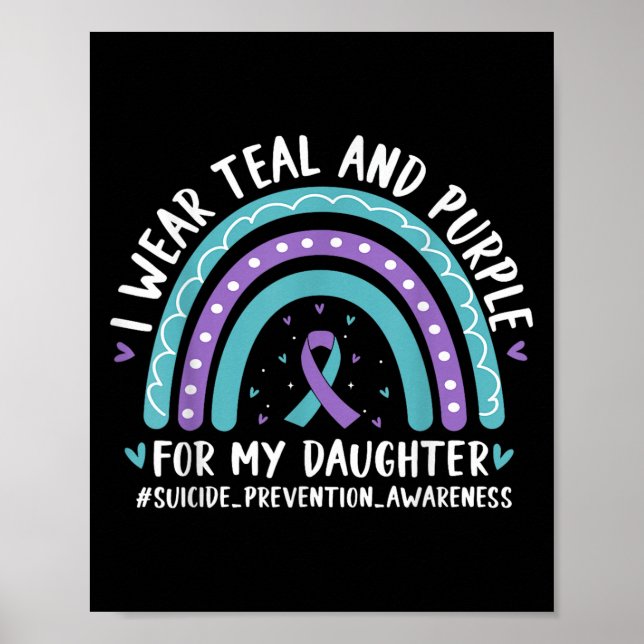 I Wear Teal &amp; Purple For Daughter Suicide Prev Poster (Front)