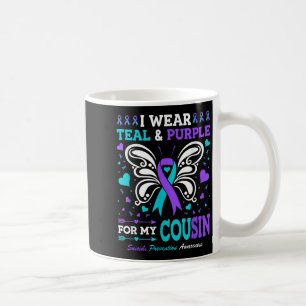 I Wear Teal &amp; Purple For My Cousin  Coffee Mug