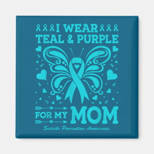 I Wear Teal & Purple For My Mom Magnet