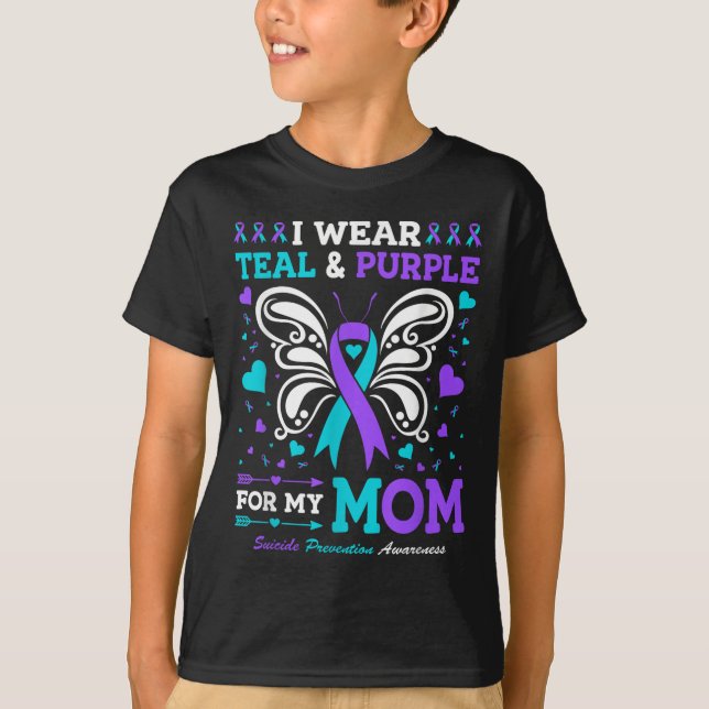 I Wear Teal &amp; Purple For My Mum  T-Shirt (Front)