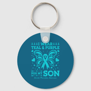 I Wear Teal & Purple For My Son Key Ring