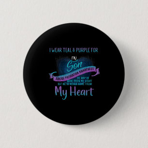 I Wear Teal &amp; Purple For My Son Suicide Preven 6 Cm Round Badge