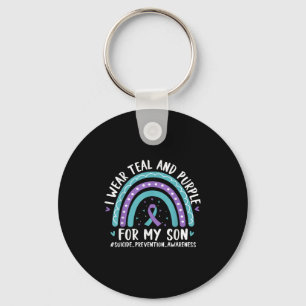 I Wear Teal & Purple For My Son Suicide Preven Key Ring