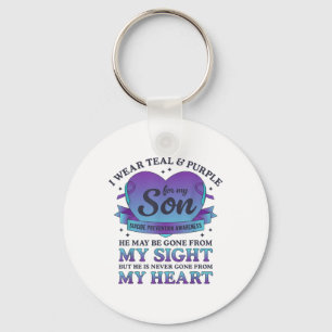 I Wear Teal & Purple For My Son Suicide Preven Key Ring