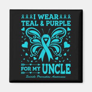 I Wear Teal & Purple For My Uncle Magnet