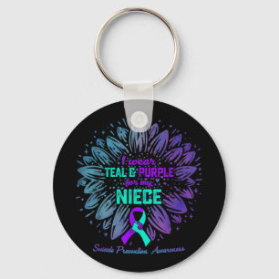 I Wear Teal & Purple For Niece Suicide Prevent Key Ring