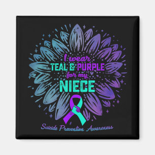 I Wear Teal & Purple For Niece Suicide Prevent Magnet