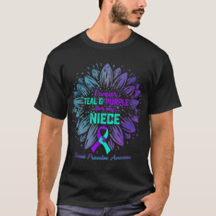 I Wear Teal & Purple For Niece Suicide Prevent T-Shirt