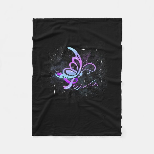 I Wear Teal &amp; Purple For Someone I Love Suicid Fleece Blanket (Front)