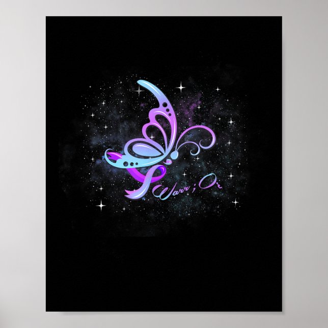 I Wear Teal &amp; Purple For Someone I Love Suicid Poster (Front)