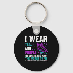 I Wear Teal & Purple For Someone Who Meant The Key Ring