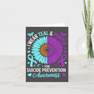 I Wear Teal & Purple For Suicide Prevention Aw Card