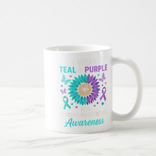 I Wear Teal & Purple For Suicide Prevention Aw Coffee Mug