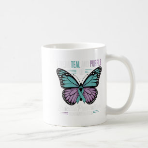 I Wear Teal &amp; Purple For Suicide Prevention Aw Coffee Mug