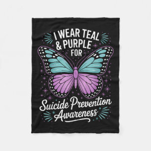I Wear Teal & Purple For Suicide Prevention Aw Fleece Blanket