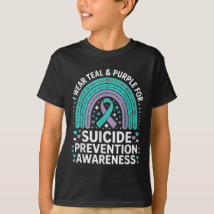 I Wear Teal &amp; Purple For Suicide Prevention Aw T-Shirt