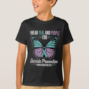 I Wear Teal &amp; Purple For Suicide Prevention Aw T-Shirt