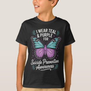 I Wear Teal &amp; Purple For Suicide Prevention Aw T-Shirt