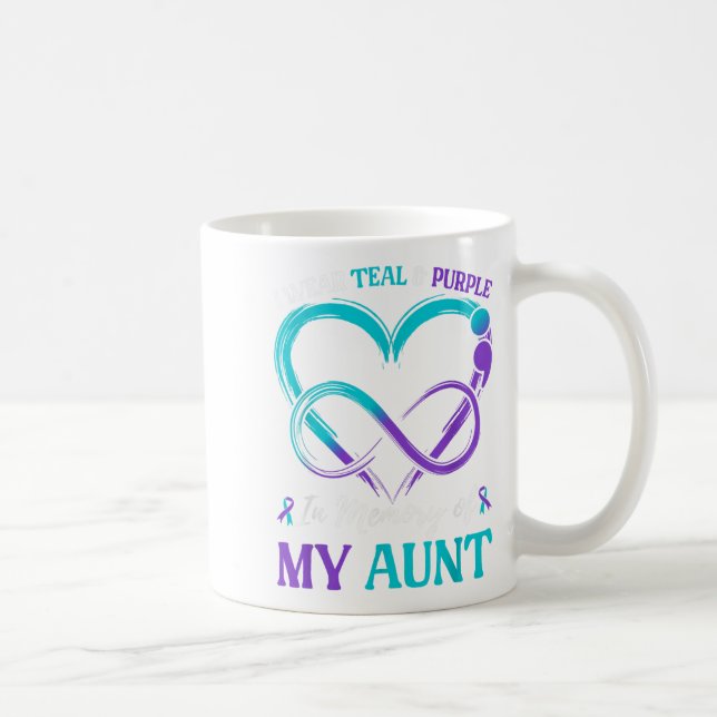I Wear Teal &amp; Purple In Memory Of My Aunt  Coffee Mug (Right)