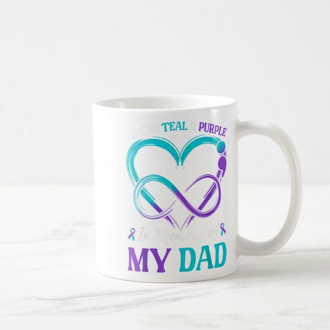 I Wear Teal &amp; Purple In Memory Of My Dad  Coffee Mug (Right)