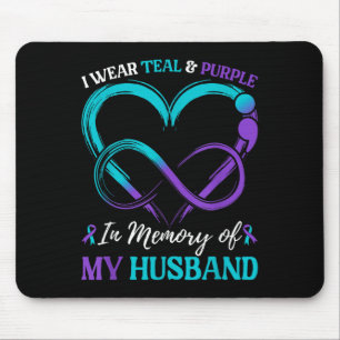 I Wear Teal & Purple In Memory Of My Husband Mouse Mat