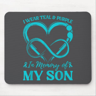 I Wear Teal & Purple In Memory Of My Son Mouse Mat