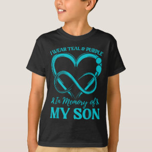 I Wear Teal & Purple In Memory Of My Son T-Shirt