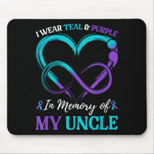 I Wear Teal & Purple In Memory Of My Uncle Mouse Mat