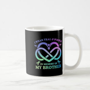 I Wear Teal &amp; Purple Memory Of My Brother Suic Coffee Mug
