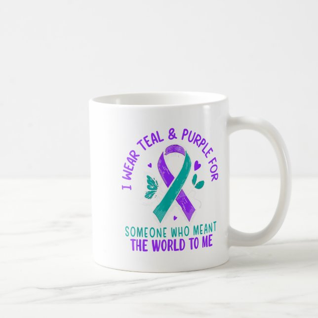 I Wear Teal &amp; Purple Or Someone Suicide Awaren Coffee Mug (Right)