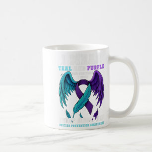 I Wear Teal & Purple Ribbon Suicide Prevention Coffee Mug