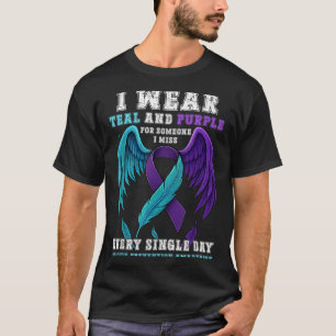 I Wear Teal &amp; Purple Ribbon Suicide Prevention T-Shirt