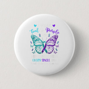 I Wear Teal & Purple Suicide Prevention Awaren 6 Cm Round Badge