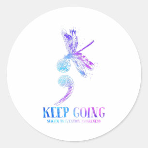 I Wear Teal &amp; Purple Suicide Prevention Awaren Classic Round Sticker