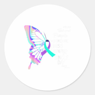I Wear Teal &amp; Purple Suicide Prevention Awaren Classic Round Sticker