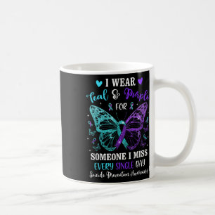 I Wear Teal & Purple Suicide Prevention Awaren Coffee Mug