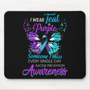 I Wear Teal & Purple Suicide Prevention Awaren Mouse Mat