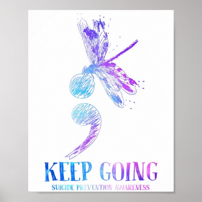 I Wear Teal &amp; Purple Suicide Prevention Awaren Poster (Front)