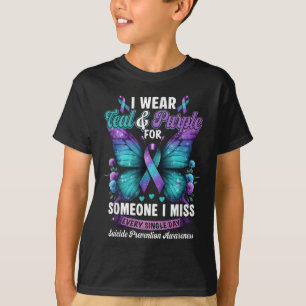 I Wear Teal &amp; Purple Suicide Prevention Awaren T-Shirt