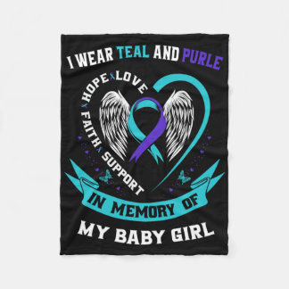 I Wear Teal And Purple Ba  Fleece Blanket