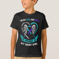 I Wear Teal And Purple Baby Suicide Awareness Ribb
