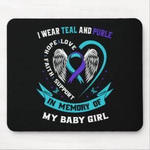 I Wear Teal And Purple By Suicide Awareness Ribbon Mouse Mat
