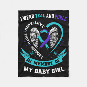 I Wear Teal And Purple Fleece Blanket