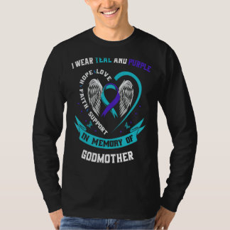 I Wear Teal and Purple For Godmother Suicide Aware T-Shirt