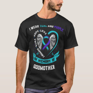 I Wear Teal and Purple For Godmother Suicide Aware T-Shirt