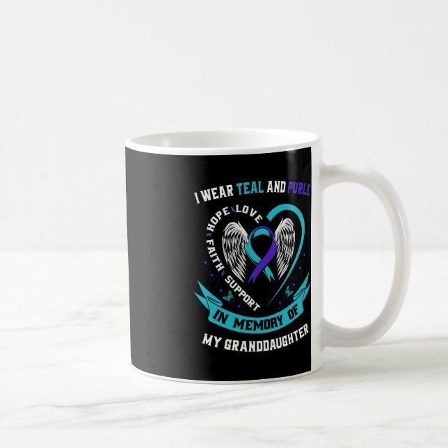 I Wear Teal and Purple For Granddaughter Suicide A Coffee Mug (Right)
