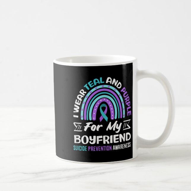 I Wear Teal And Purple For My Boyfriend Suicide Pr Coffee Mug (Right)