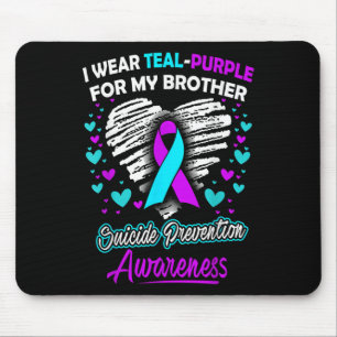 I Wear Teal And Purple For My Brother Mouse Mat