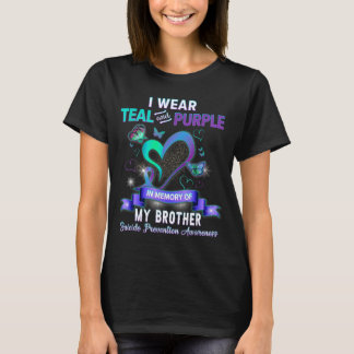 I Wear Teal And Purple For My Brother Prevention T-Shirt
